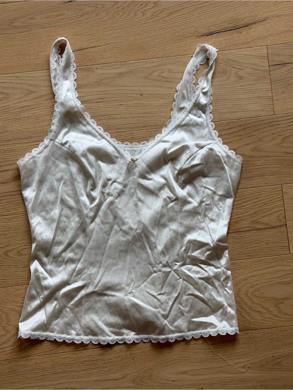 Women’s Lace-Trim Camisole Tank Top - White